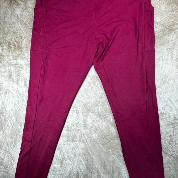 High waist Workout Leggings Burgundy Women’s XL - NWOT - Picture 3 of 6